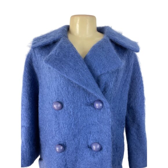 Vintage Sandison Womens Blue Double-Breasted Coat With Buttons - Picture 5 of 8